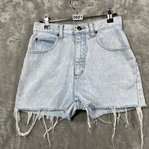 Vintage Denim Shorts Women's 7 Light Wash Festival Retro Western Rodeo 80's